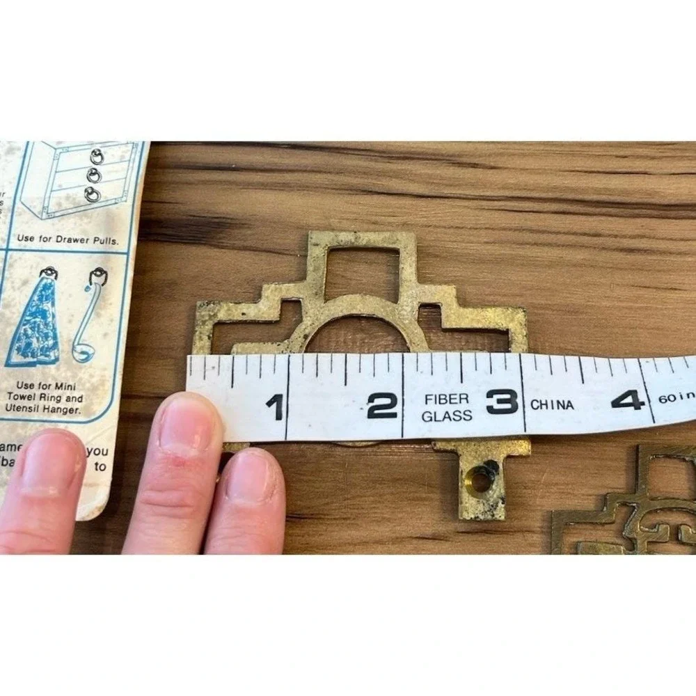 Vintage Homecraft Decorative Brass Rings Drawer Pulls Handles Lot of 4 + 3 NOS